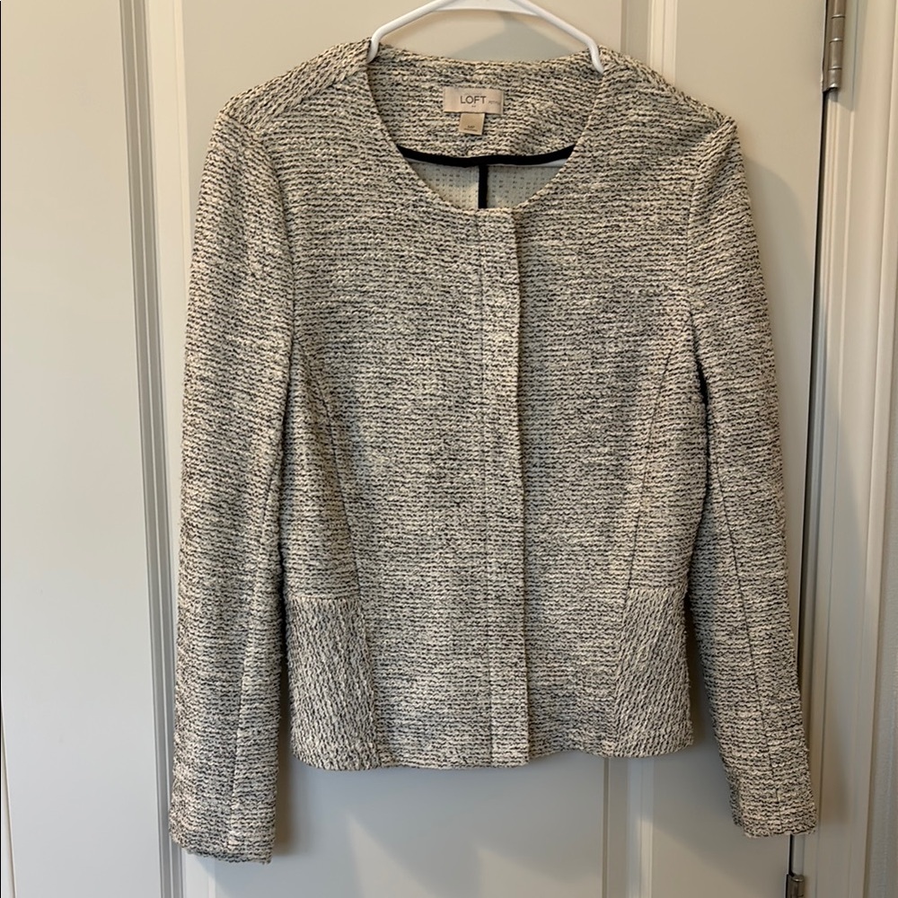 LOFT Gray Blazer Sleek Suit Jacket